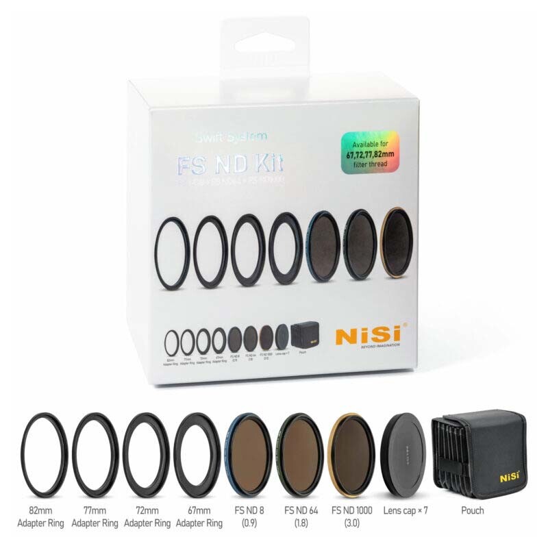 Nisi Swift System FS ND Kit ND8 ND64 ND1000 Lens Filter 49/67/72