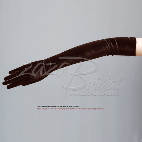 Guantes de terciopelo elásticos de 19,5" de largo sin cordones 12 BL/varios colores - Imagen 10 de 10
