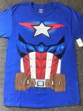 NEW DISNEY MARVEL CAPTAIN AMERICA AVENGER COSTUME SUIT UP T-SHIRT - MENS MEDIUM