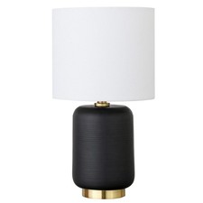 15" Modern 1-Light Table Lamp with Chiffon White Fabric Drum Shade for Living...