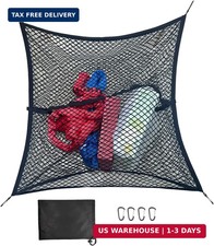 Double Layer Elastic Cargo Net 6.5'x5' Stretchable to 12'x9' Heavy Duty Truck Be