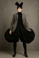 GEIGER Jacke Trachtenjanker reine Schurwolle Wildleder grau rot Gr. 42/44