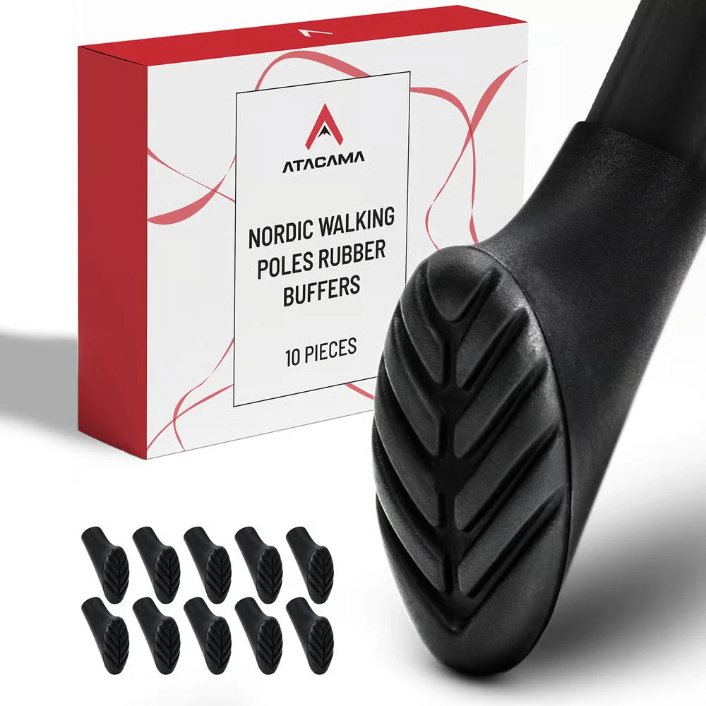 10 Punte In Gomma Per Bastoncini Da Trekking E Nordic Walking | Tappi Di Ricambio Antiscivolo | Diametro 11 Mm | Assorbimento Urto - 3