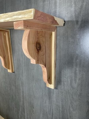 Handmade Rustic Aromatic Cedar Corbels 8x12 Solid Wood Shelf Brackets Unfinished