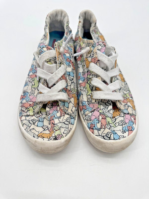 BOBS Skechers Memory Foam Puppy All Over Dog Print Woof Party Pull On 8 Sneaker