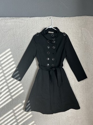 Max Mara Black Trench Coat Womens Wool Blend Belted. See Pics For Size 2-4