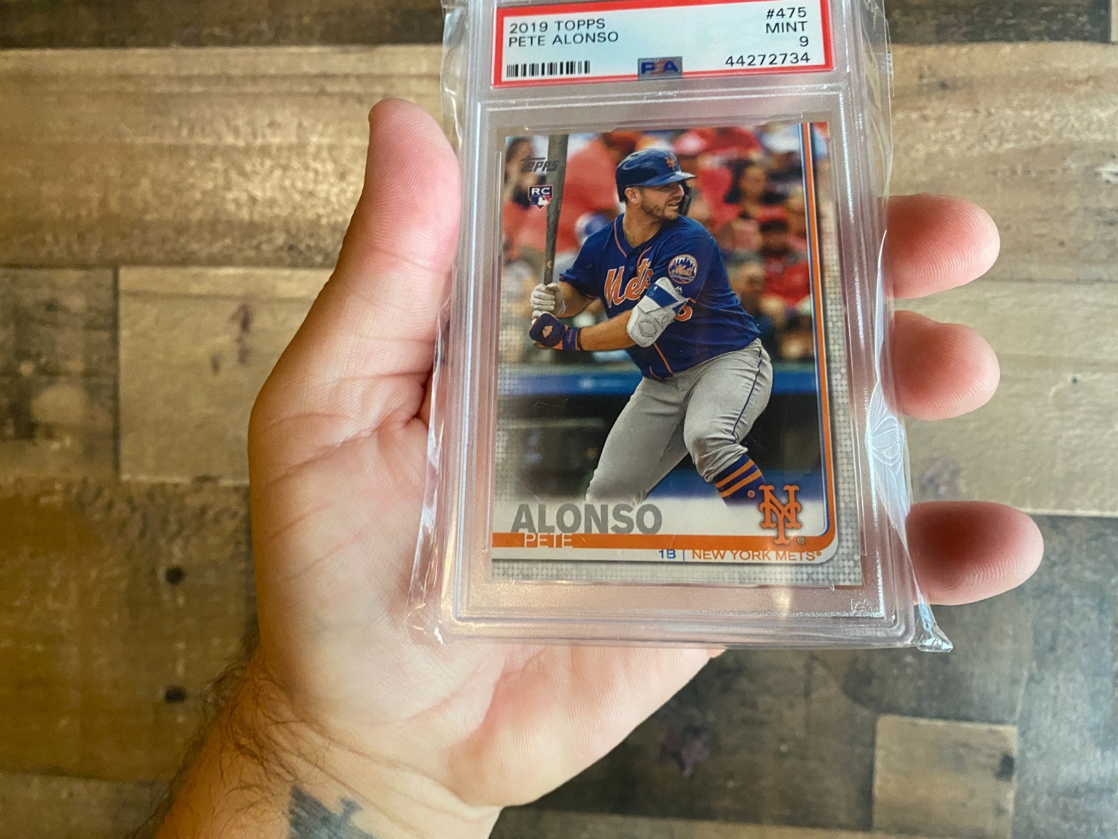 Pete Alonso Rookie Card 2019 Graded 9 Mint PSA Topps New York Mets Slab 475 MLB view 3