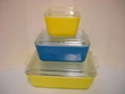 Vtg PYREX Glass Refrigerator Dishes 503 503-C 502-B 502-C  501-B 501-C & Lids