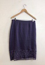 Express Purple Skirt Y2K Whimsigoth Floral Embroidered Womens 14