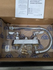 T&S Brass Deck Mount Workboard Faucet with 4-Inch Centers, Chrome B-1141