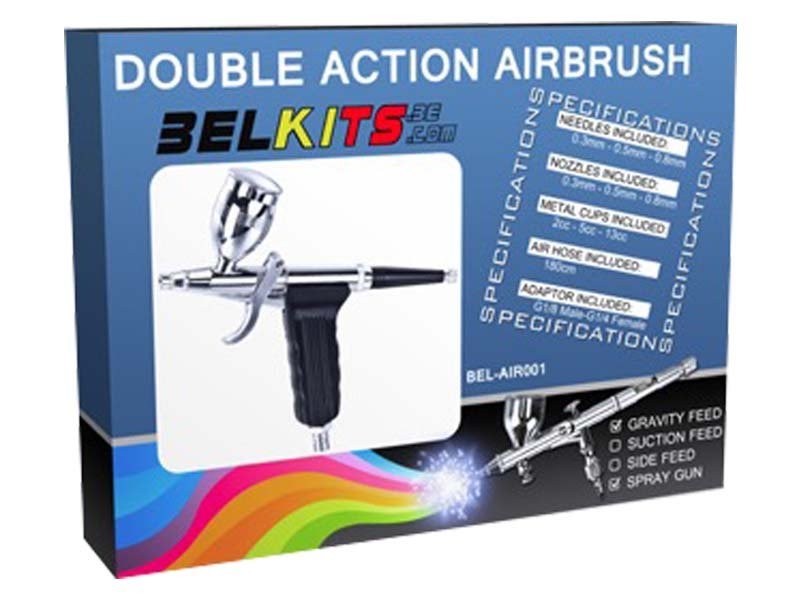 Aérographe double action BELKITS AIR-001 pistolet peinture par gravité pour modélisme