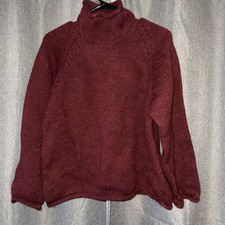 J Crew Fishermans Wool Roll Turtle Neck Hem Knit Fisherman Sweater Men M Vintage