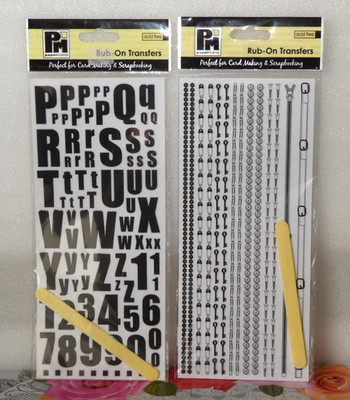 Papierwahn Rub on Transfers Aufkleber Alphabete Bordüren Basteln Verzierungen