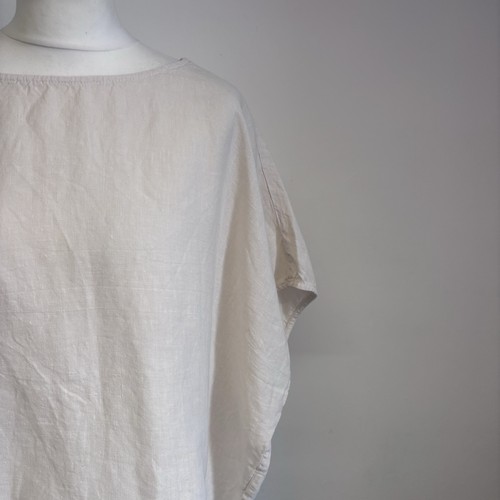Toast Linen Top Size Large Cream Beige Relaxed Oversized Neutral 100% Linen - Picture 3 of 10