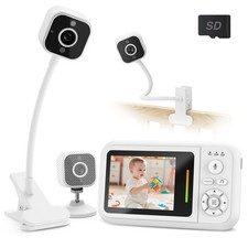 Baby Monitor with Camera and Audio and Crib Clip, No Wifi, Portable and Trave...