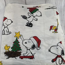 Snoopy Christmas Shower Curtain Peanuts Woodstock Tree Presents Star Holiday