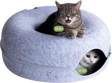 CATTASAURUS Peekaboo Cat Cave for Multiple  Large Cats Up Large, Light Gray