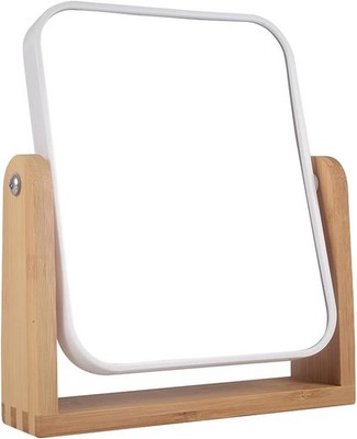 Makeup Mirror with Natural Bboo Stand, 1X/3X Magnificat Double Sided