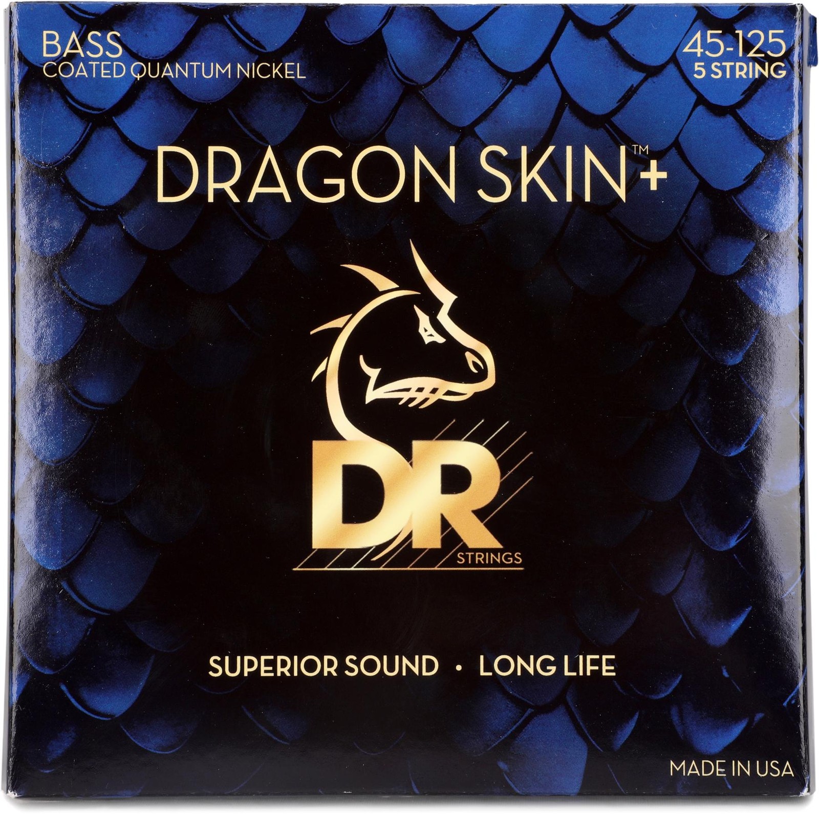 DR Strings Струны для 5-струнной бас-гитары с покрытием Dragon Skin045-125 Средние 7390₽