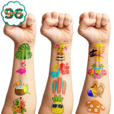 Hawaiian Luau Tattoos Temporary Theme Birthday Party Decorations Supplies Favors