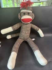 Original Sock Monkey Doll 20" Stuffed Plush Vintage Retro Animal Classic Toy