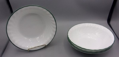 Corning Corelle Callaway Ivy Set of 4 Soup Cereal Bowls 7.25'' - Dark Green Swirl