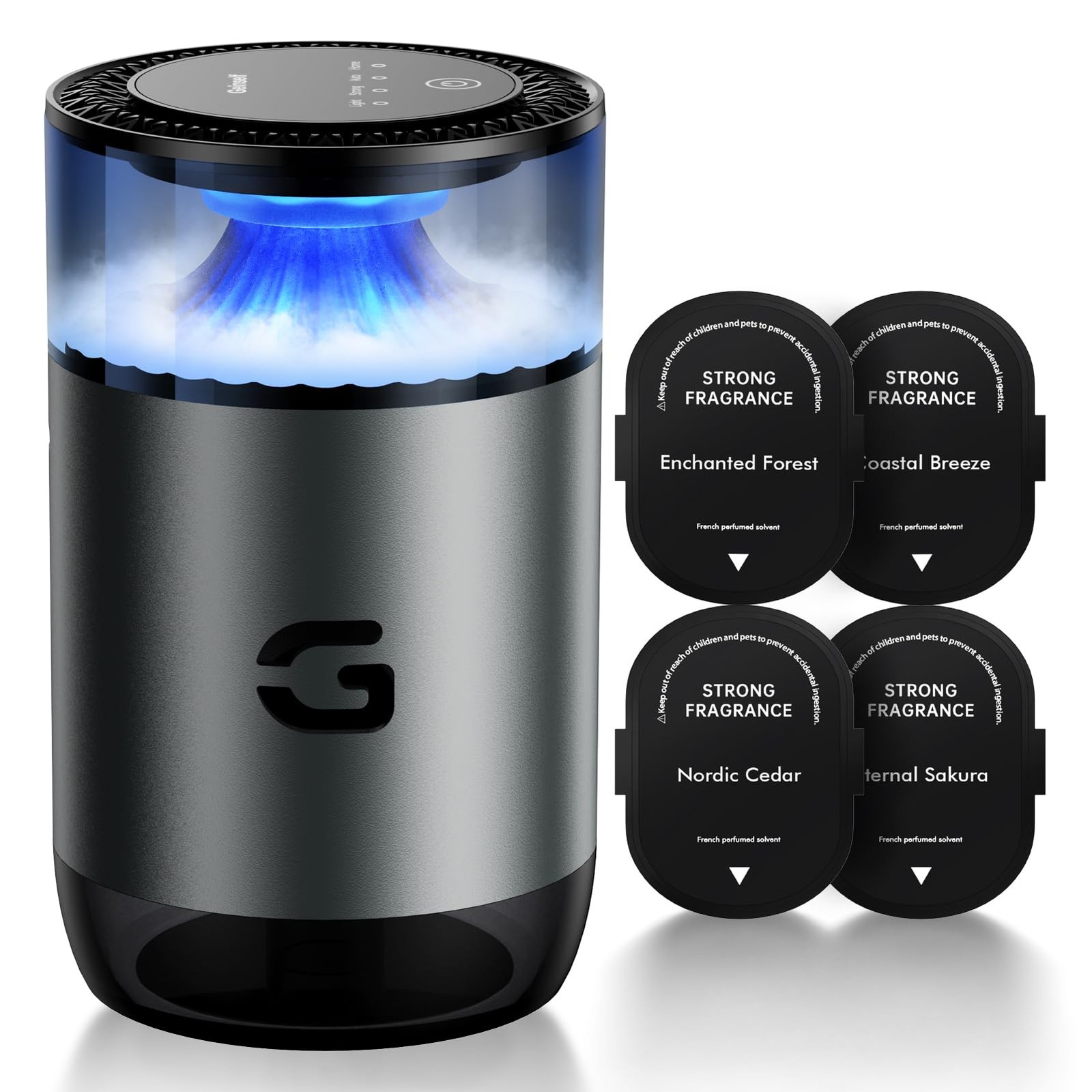 Smart Car Air Freshener Diffuser, Waterless Essential Oil Diffuser with 4 Mod...