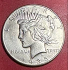 1935 US Peace SILVER Dollar! "Philadelphia Mint" Choice AU! Old US Coin!
