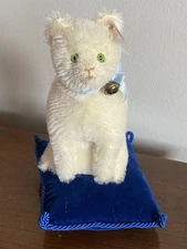 Steiff White Cat Pincushion 8” 1906 Replica 2006 LE White Flag Ean  420535 NICE