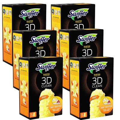 6x Swiffer Duster Staubmagnet 3D Clean 360° Fasern Staubwedel je 5 Tücher #07