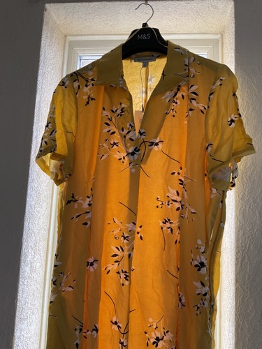 Brand New Womens Floral Collared Midi Shirt Dress with Linen Size 12-22 - Bild 3 von 24