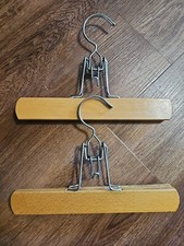 Set Of Two Vintage Winston Wooden Clamp Pants Hanger W Germany