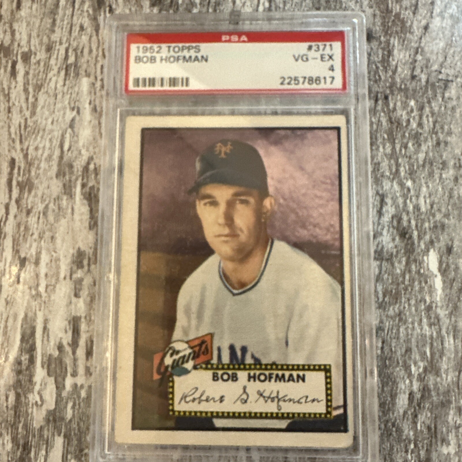 Bob Hofman Card 1952 Topps #371 PSA 4