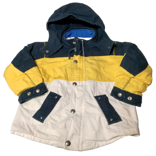 Vintage Polo Ralph Lauren Jacket Youth 4 Colorblock Yellow Navy Nautical READ