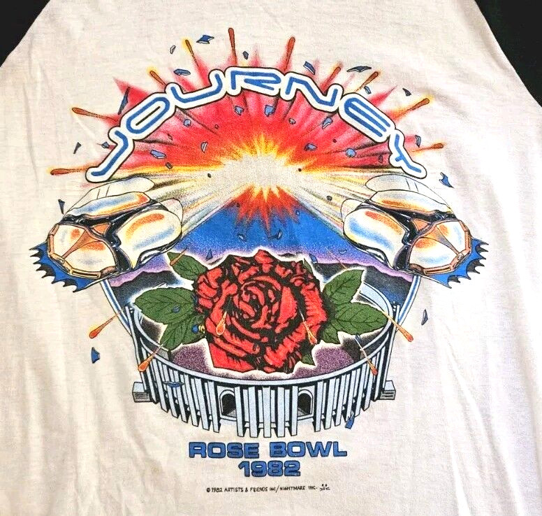 Journey Rose Bowl Blue Oyster Cult Raglan 1980s vintage concert t-shirt, vintage, single stitch, B+ condition