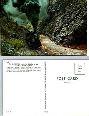 Postcard Railroad Train Denver Rio Grande Silverton Narrow Gauge Steam 1970s