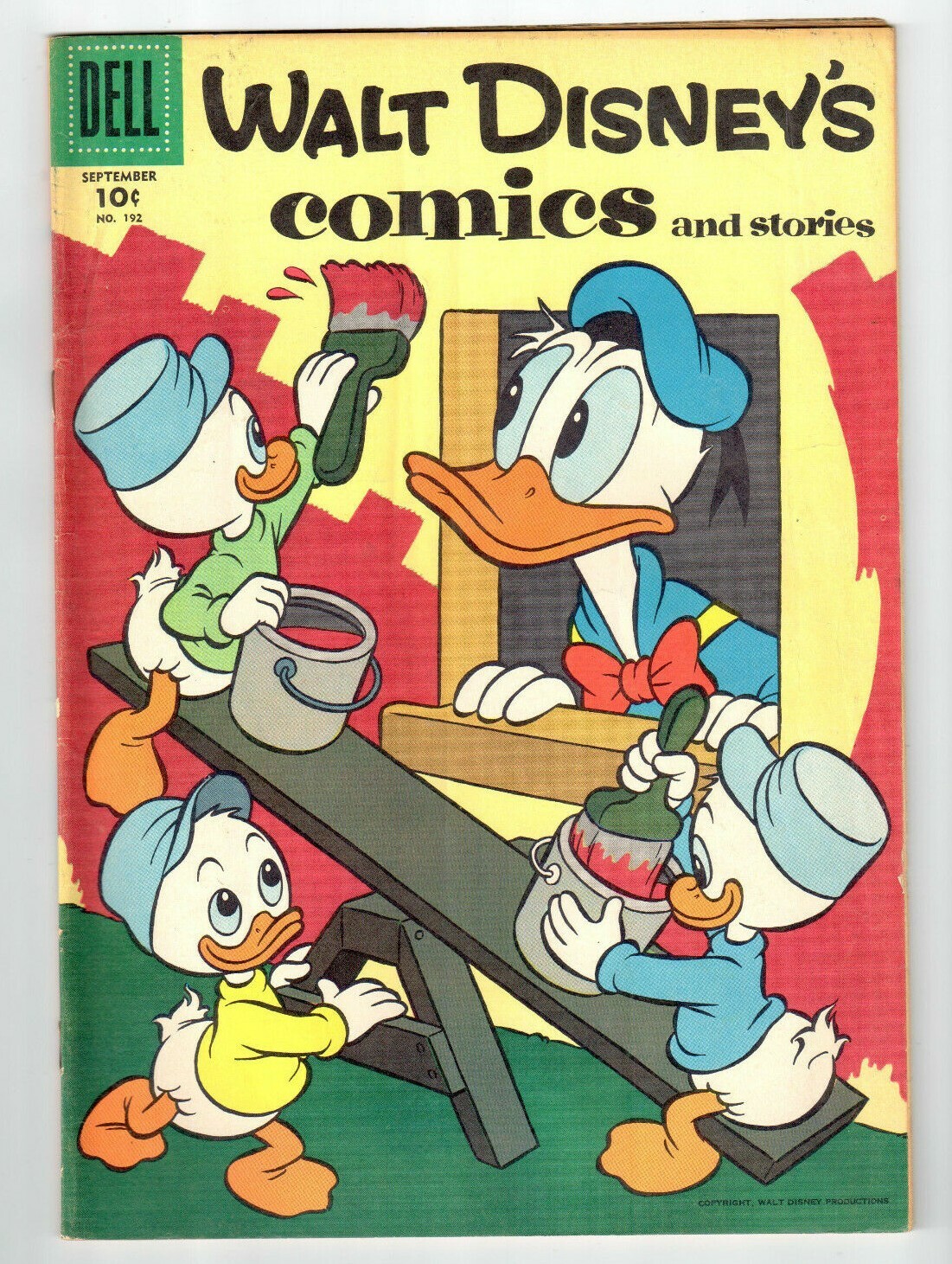 Dell Walt Disney Comics and Stories 192 VG/FN Sept 1956 vintage comic