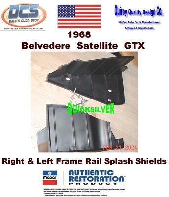 1968 Belvedere Satellite GTX Front Frame Rail K Frame Shields 2800658 9 MoPar US