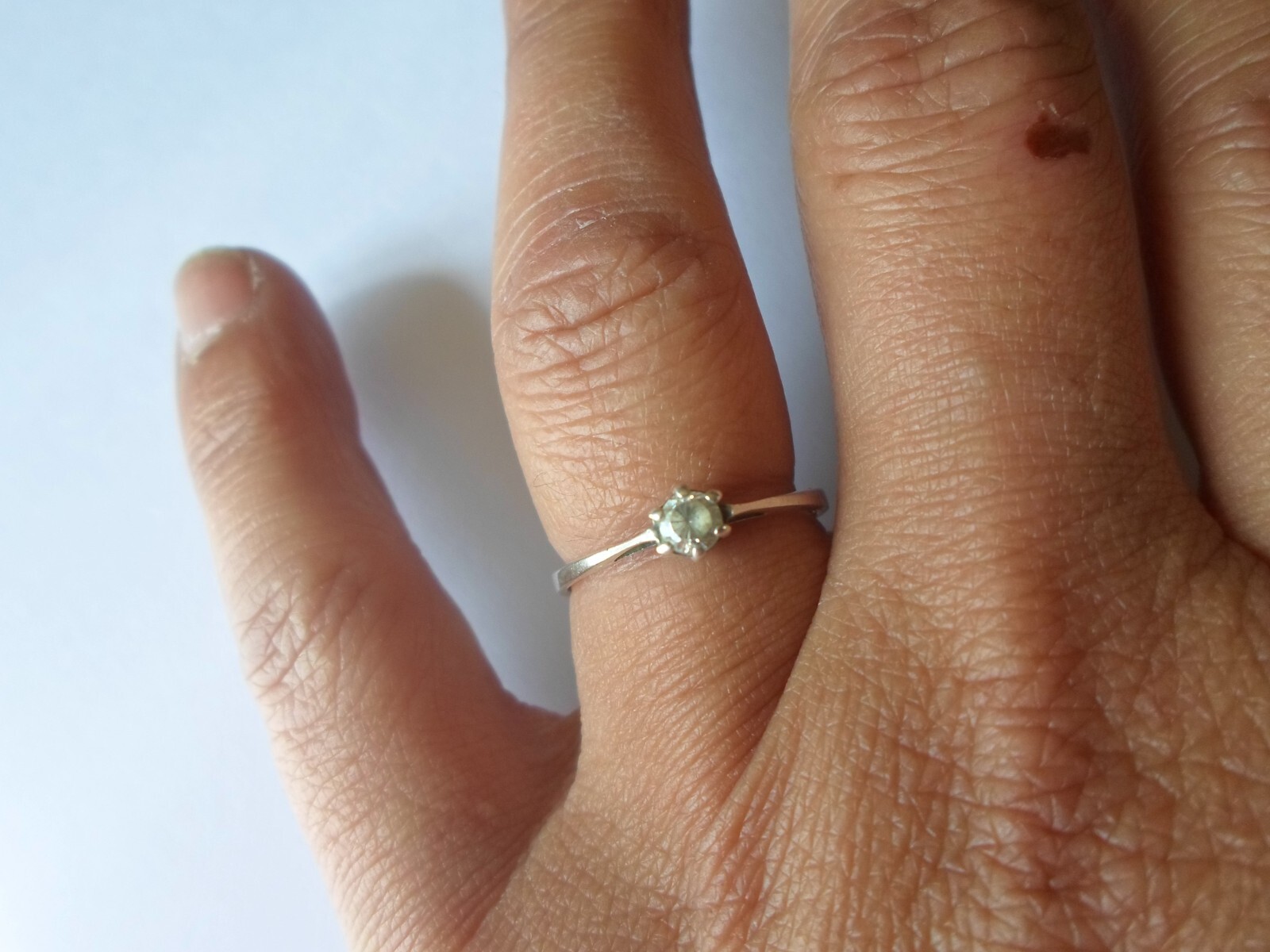 solid silver ring, silitaire, zirconium, s. 57/58 - image 1