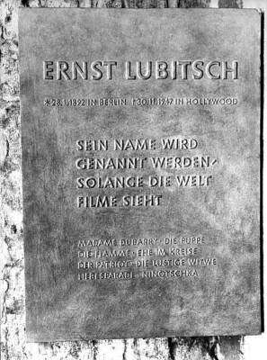 Ernst Lubitsch director actor D memorial plaque in Berlin His - 1958 Photo