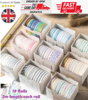 10 Rollen feines Journal Washi Band für Handwerk Geschenkverpackung Sammelalbum Zubehör