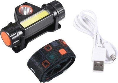 1x Wasserdichte LED Stirnlampe Helle Stirnlampe USB Wiederaufladbar COB Headlight