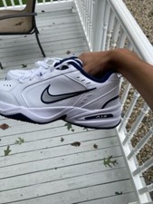 Size 10 - Nike Air Monarch IV White Navy