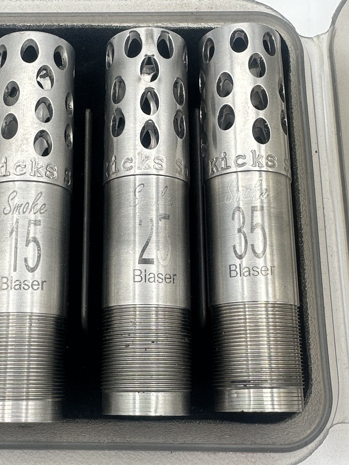 Kicks Smoke 2 3/4” Choke Tube Set Of 6 With Case For Blaser F3 See