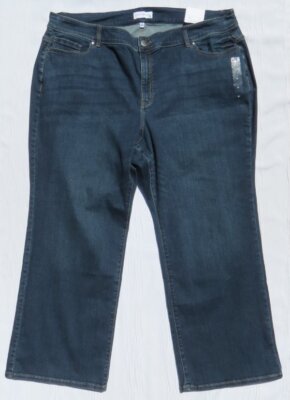 NEW $79 LANE BRYANT US 28 Dark Stretch Denim High Rise Curvy Fit Boot Cut Jeans