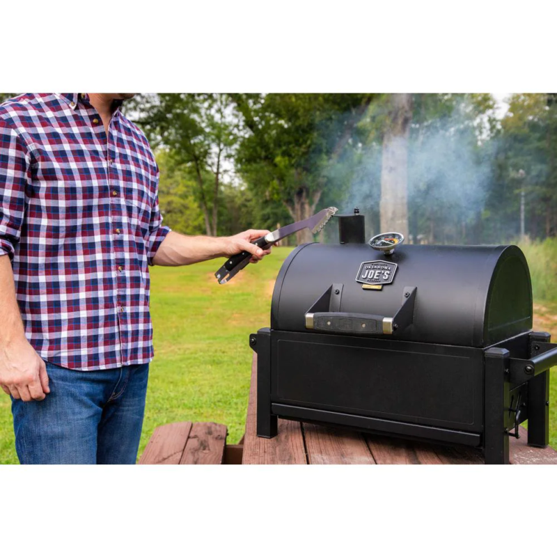 Black Rambler Portable Tabletop Charcoal Grill Height Adjustable