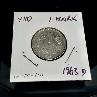 GERMANY: 1963 D 1 DEUTSCHE MARK Cu/Ni Coin. KM#110 | eBay