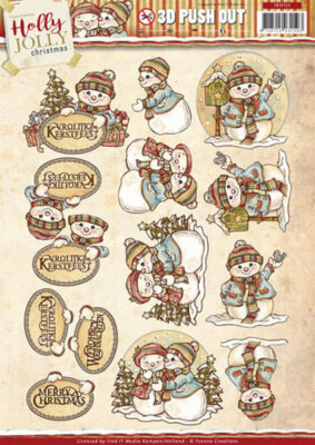 Schneemann - Holly Jolly - 3D Stanzbogen - Yvonne Creations (SB10124)