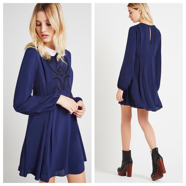 navy boho dress