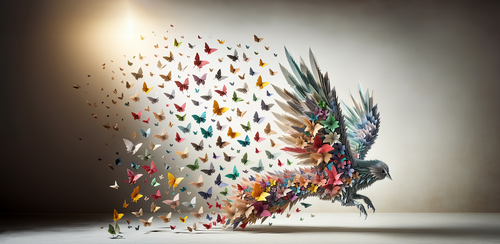 "Alfombra de escritorio grande para computadora con impresión de diseño: ""Flutter into Being" - Imagen 5 de 5